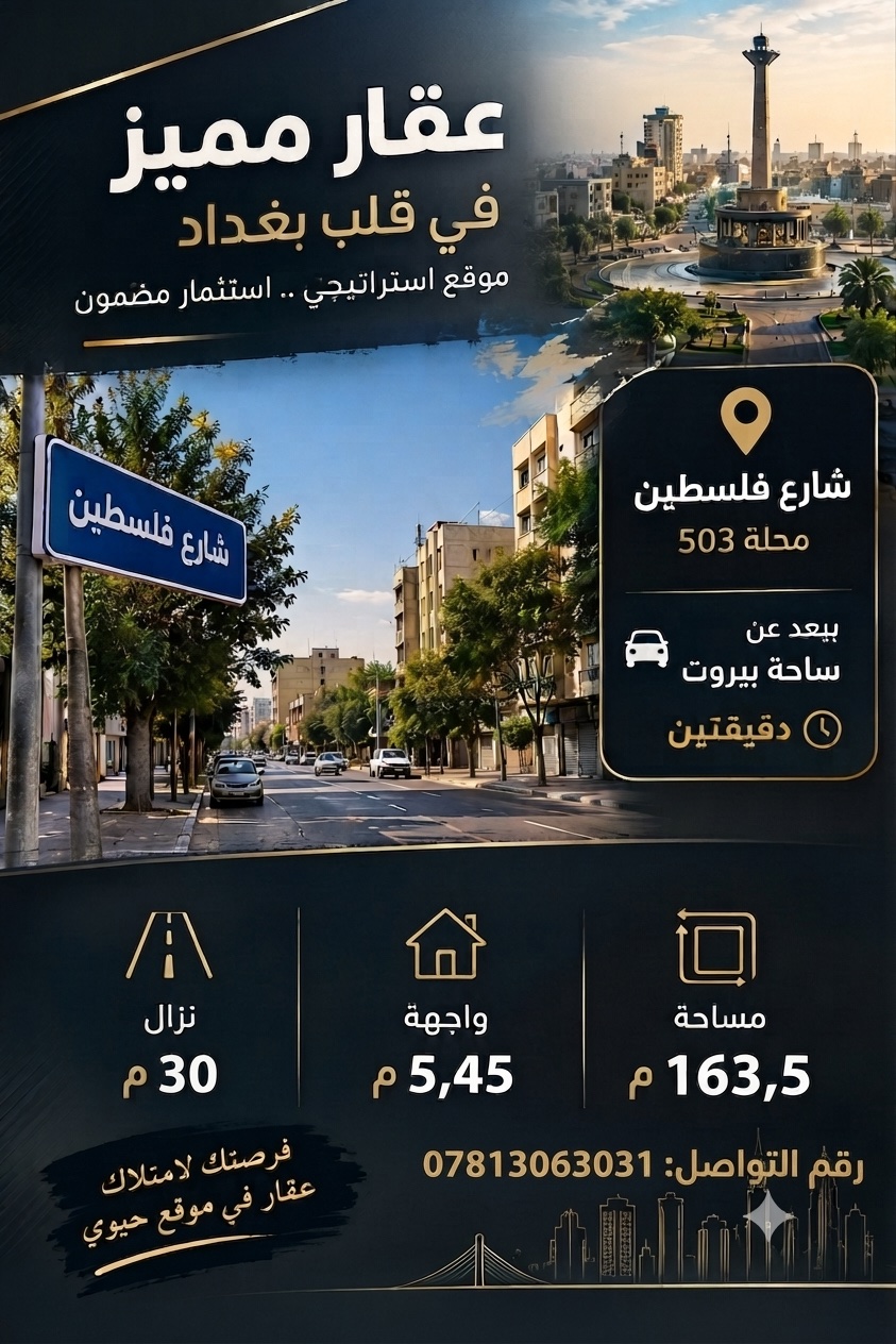 قطعة ارض للبيع في شارع فلسطين  - 3